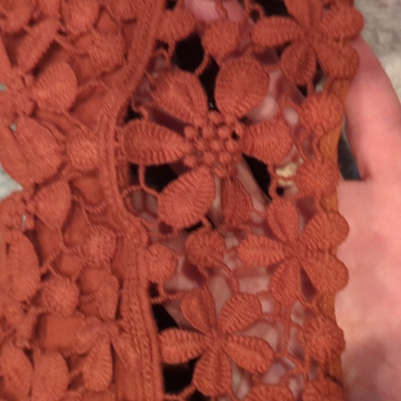 OB932329" Free People Intimately Miss Dazie Floral Lace Rust Bralette Medium - Picture 2 of 7
